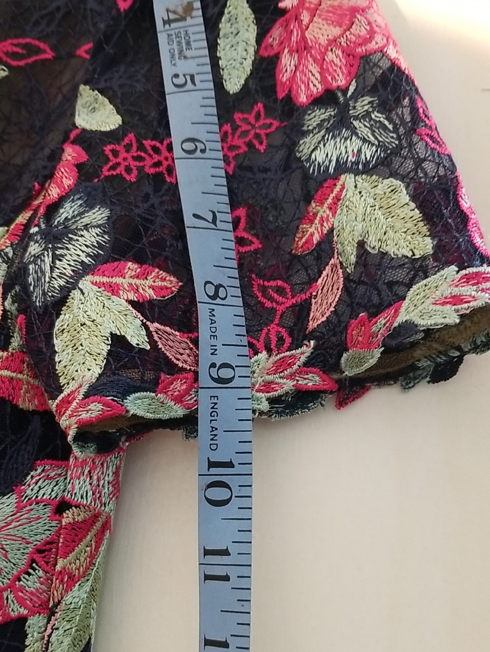 Marchesa Navy Maxi Dress with Pink & Green Floral Print - Picture 9 of 10